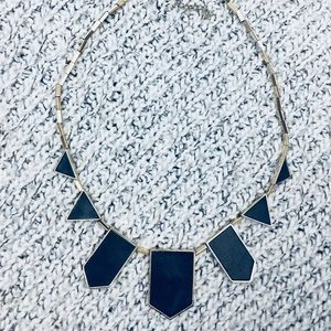 House of Harlow black leather station necklace